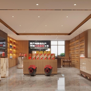 现代烟酒店3D模型下载